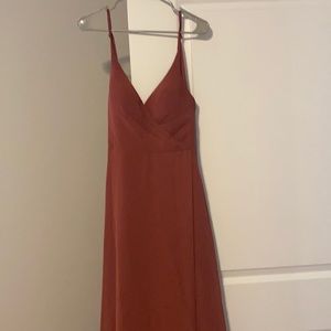 Terracotta bridesmaid dress-Azazie Davis